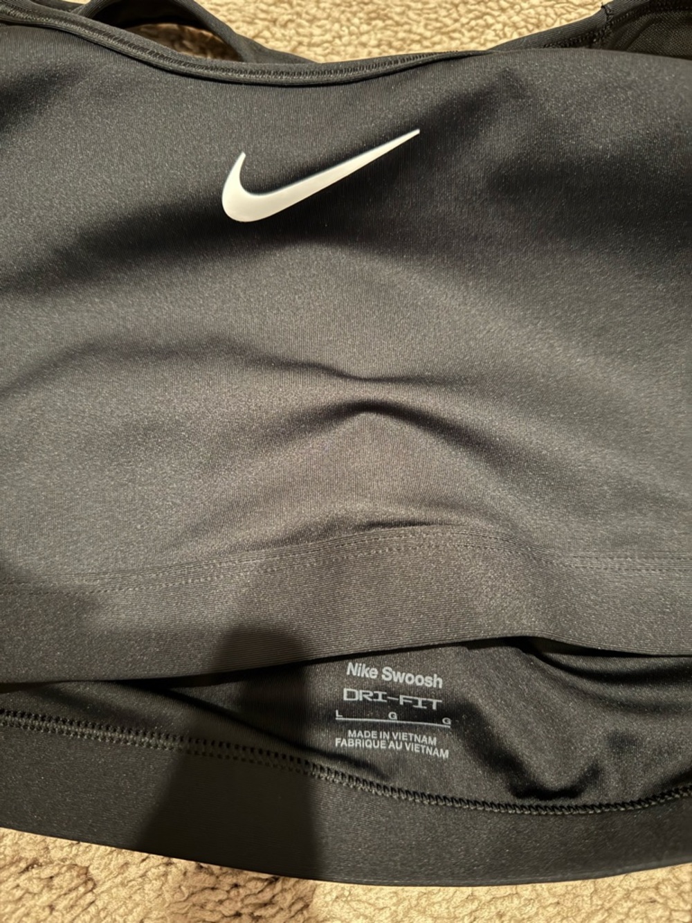Nike Black Sports Bra Racerback Size Large Pre-Owned Excellent Condition - Picture 6 of 6